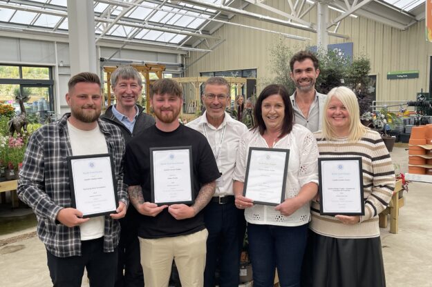 Pic 1 Cowell’s Garden Centre with their awards including one for North East Garden Centre of the Year DGC