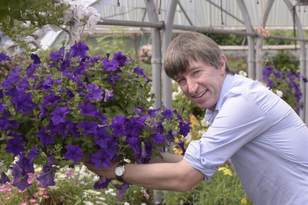 Peter Burks GCA CEO and hanging basket